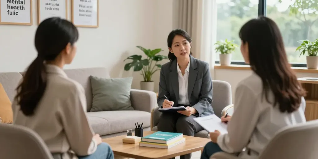 Compassionate psychiatrist providing care in a serene Norfolk clinic