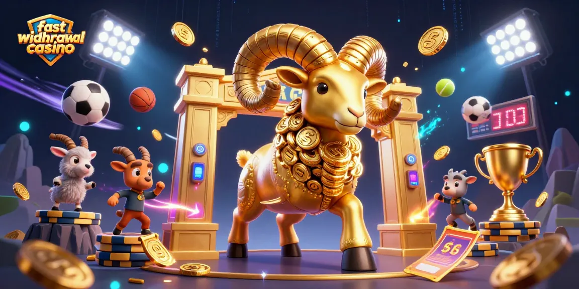 Experience the rush of a fast withdrawal casino with dynamic sports betting elements and golden themes.