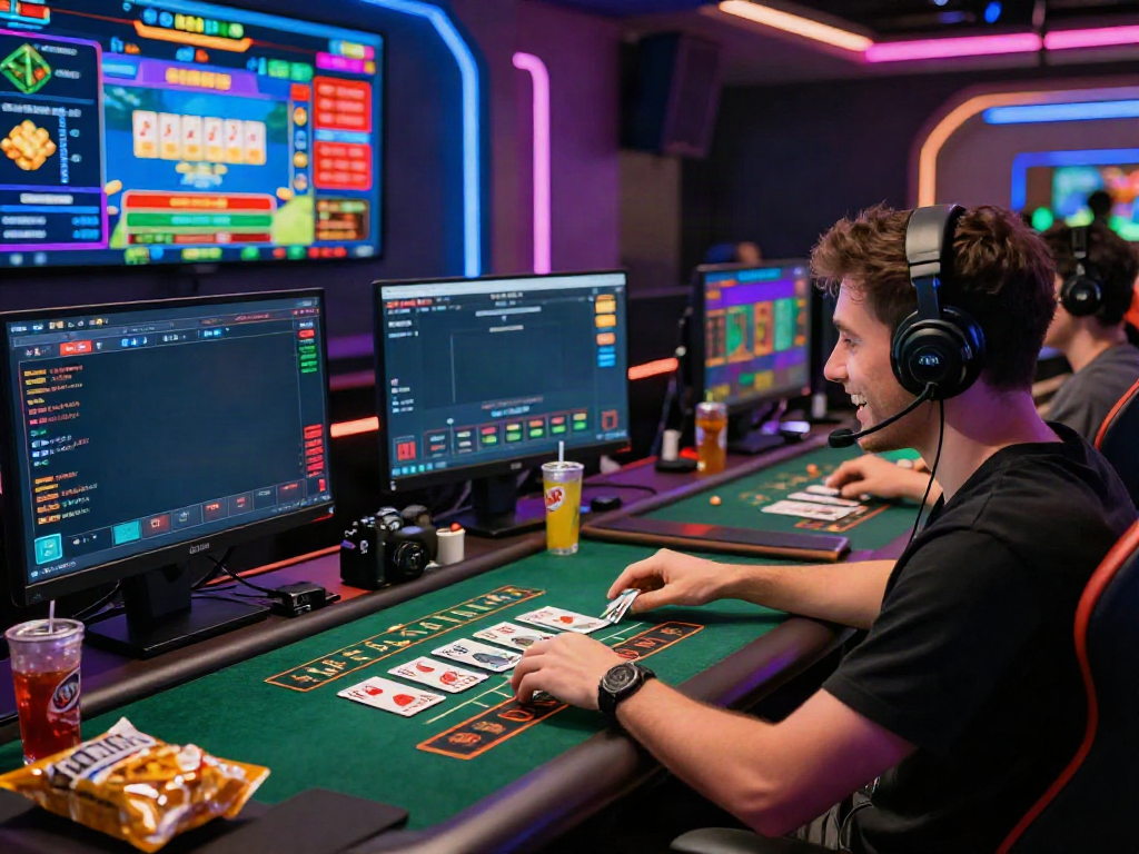 Engaging online gaming scene at https://du88az.net/ featuring a player in a vibrant live casino environment.