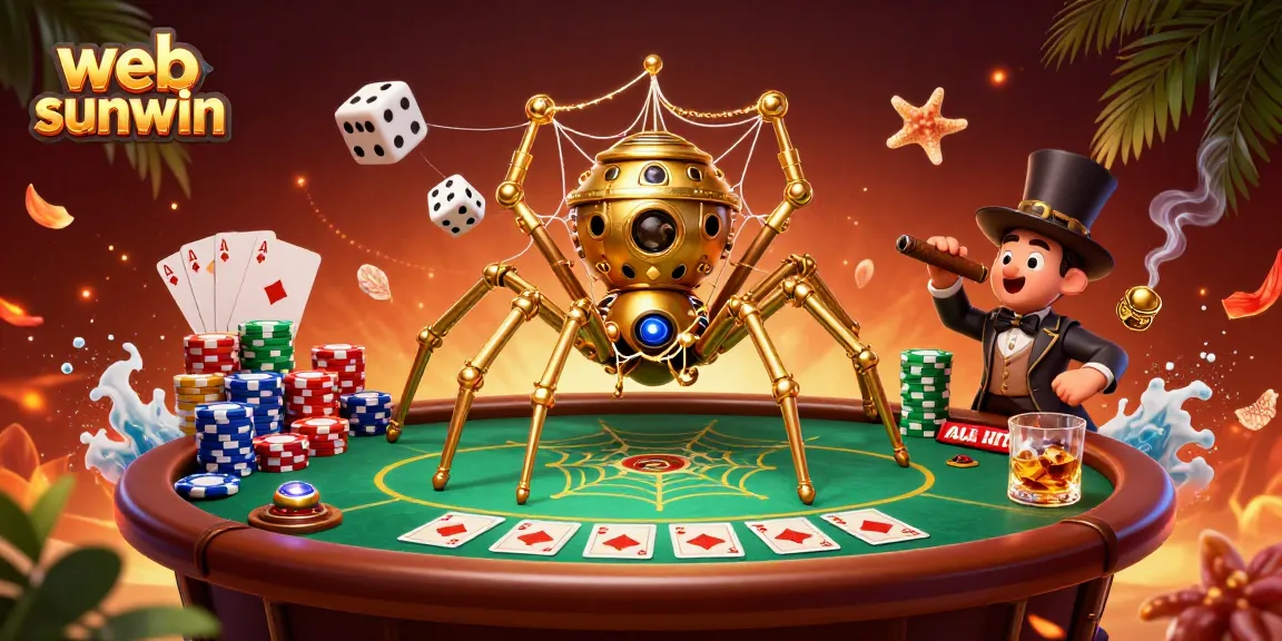 Catch the excitement at web sunwin as a steampunk spider spins its golden web!
